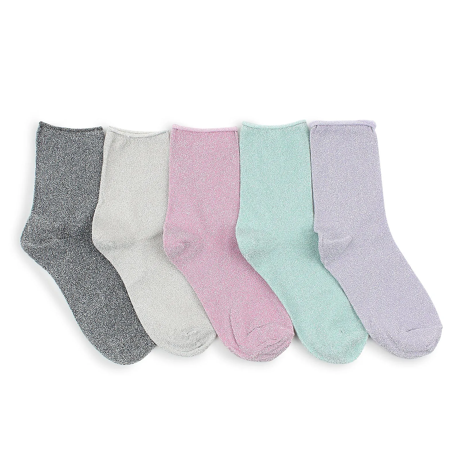 Milky way rolling shimmer socks (5 Pairs) XM15