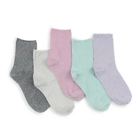 Milky way rolling shimmer socks (5 Pairs) XM15