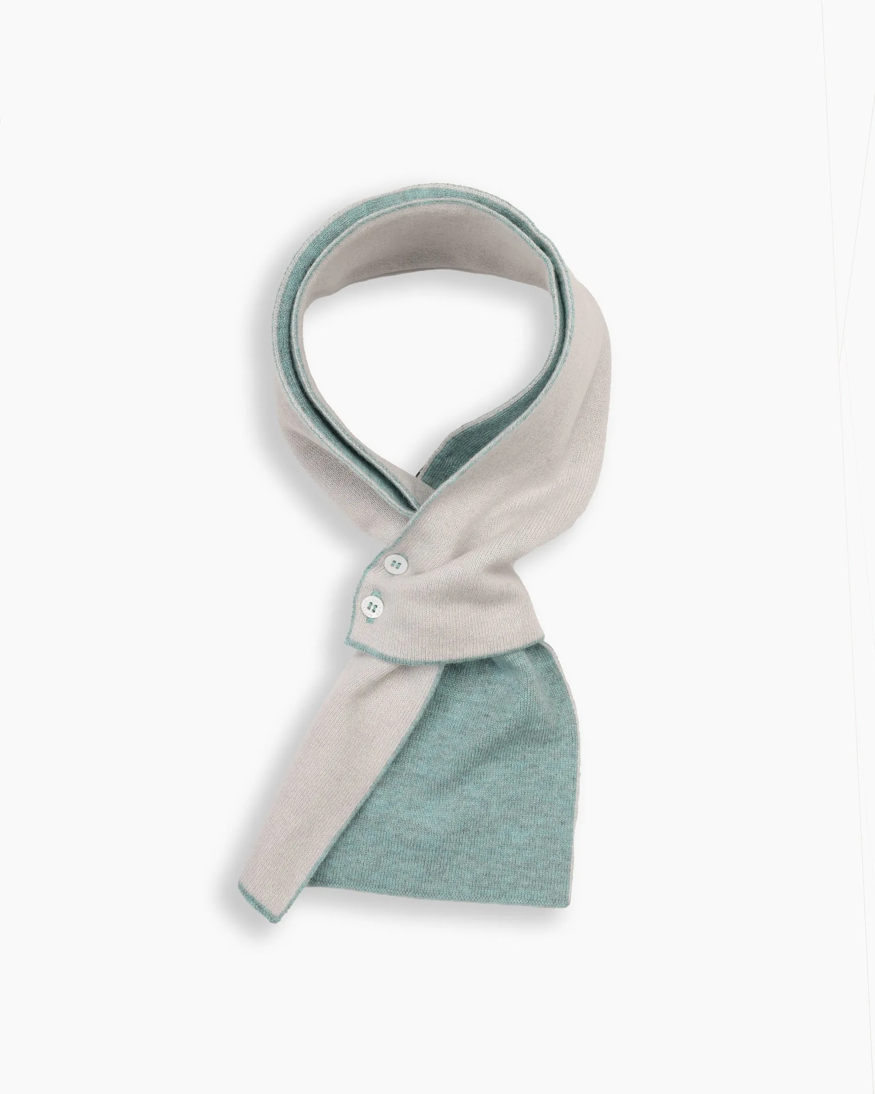 Mint & White Cashmere Mini Scarf