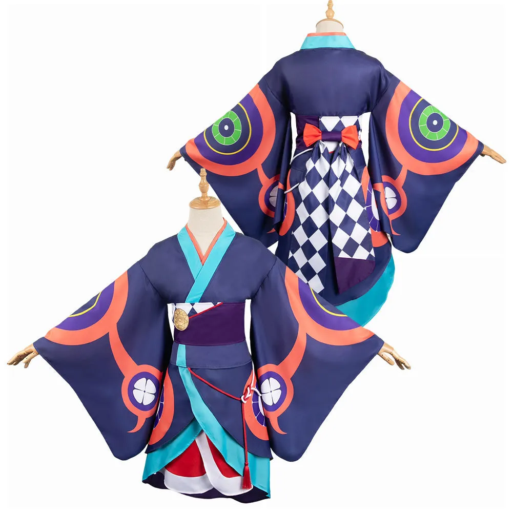 Mononoke Kusuriuri Medicine Seller Blue Kimono Party Carnival Halloween Cosplay Costume