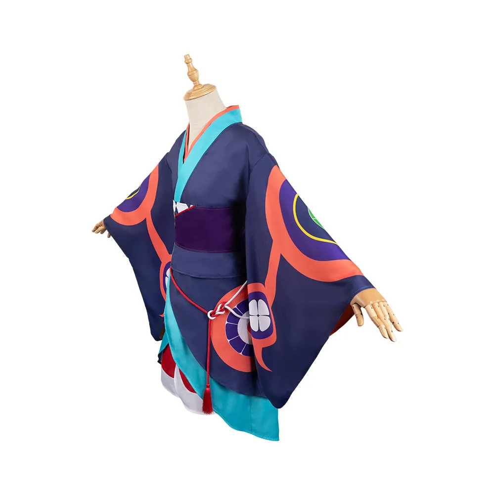 Mononoke Kusuriuri Medicine Seller Blue Kimono Party Carnival Halloween Cosplay Costume