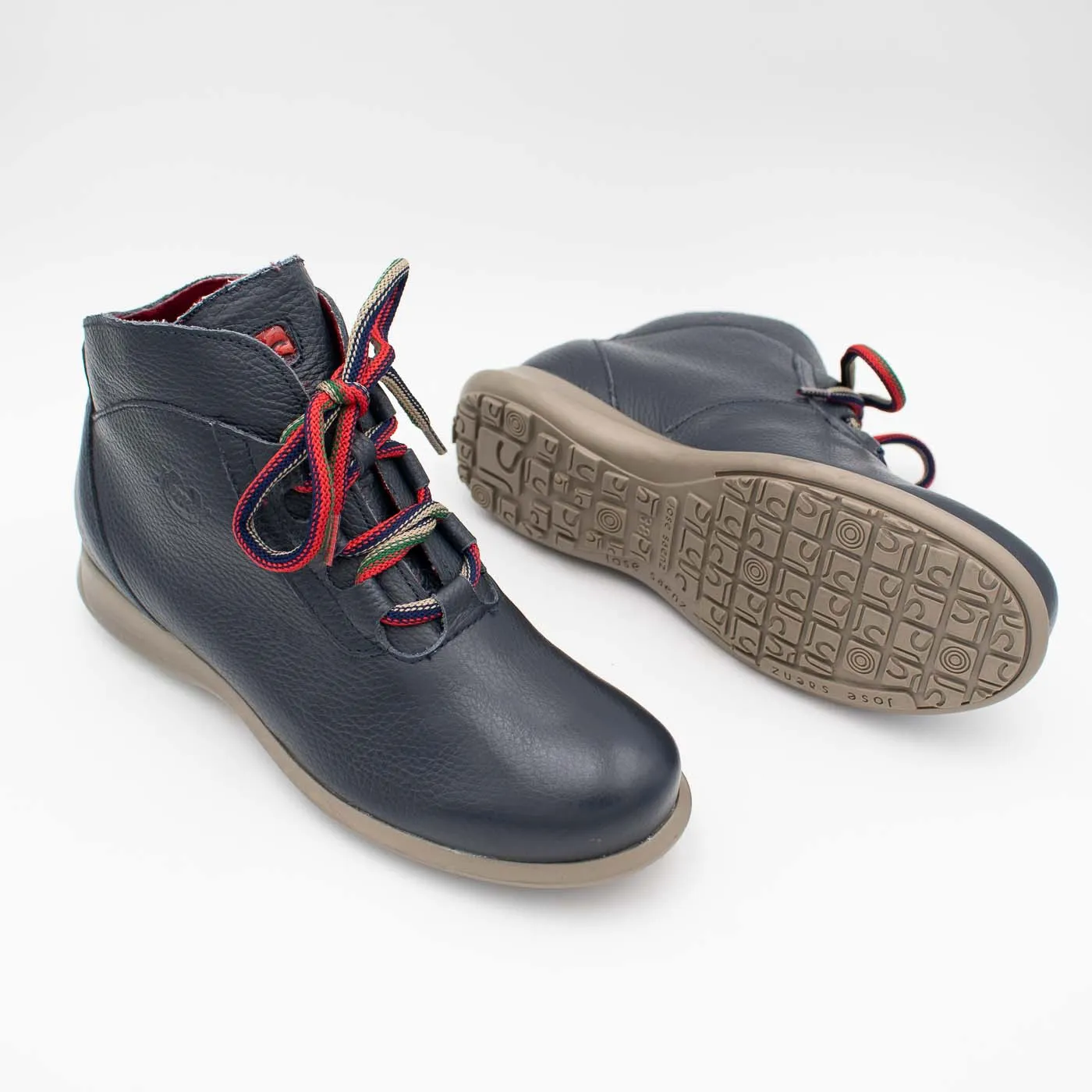 Navy Lace up Ankle Boot: Jose Saenz RURAL