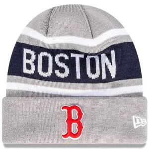 New Era Knit Thin Boston Red Sox Outline Beanie - Grey