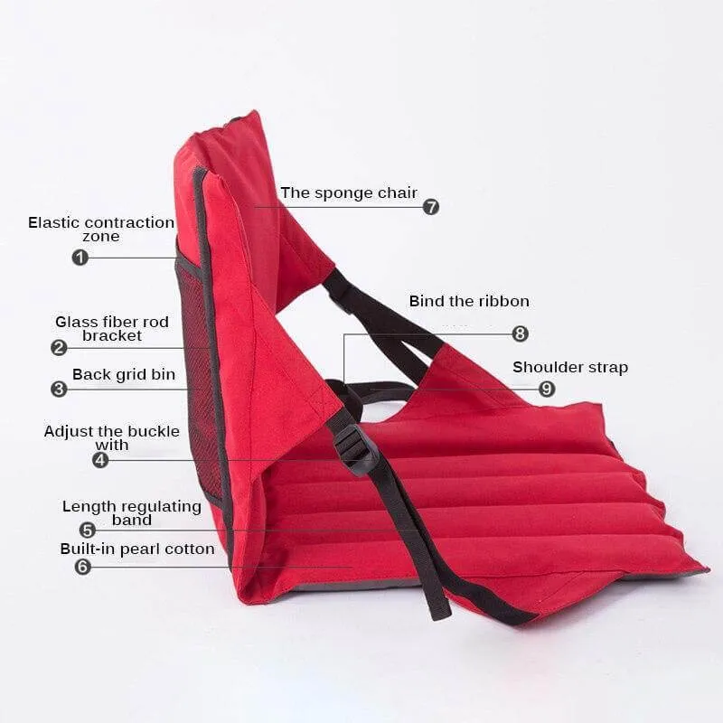 Non-Slip Foldable Seat Pad With Backrest