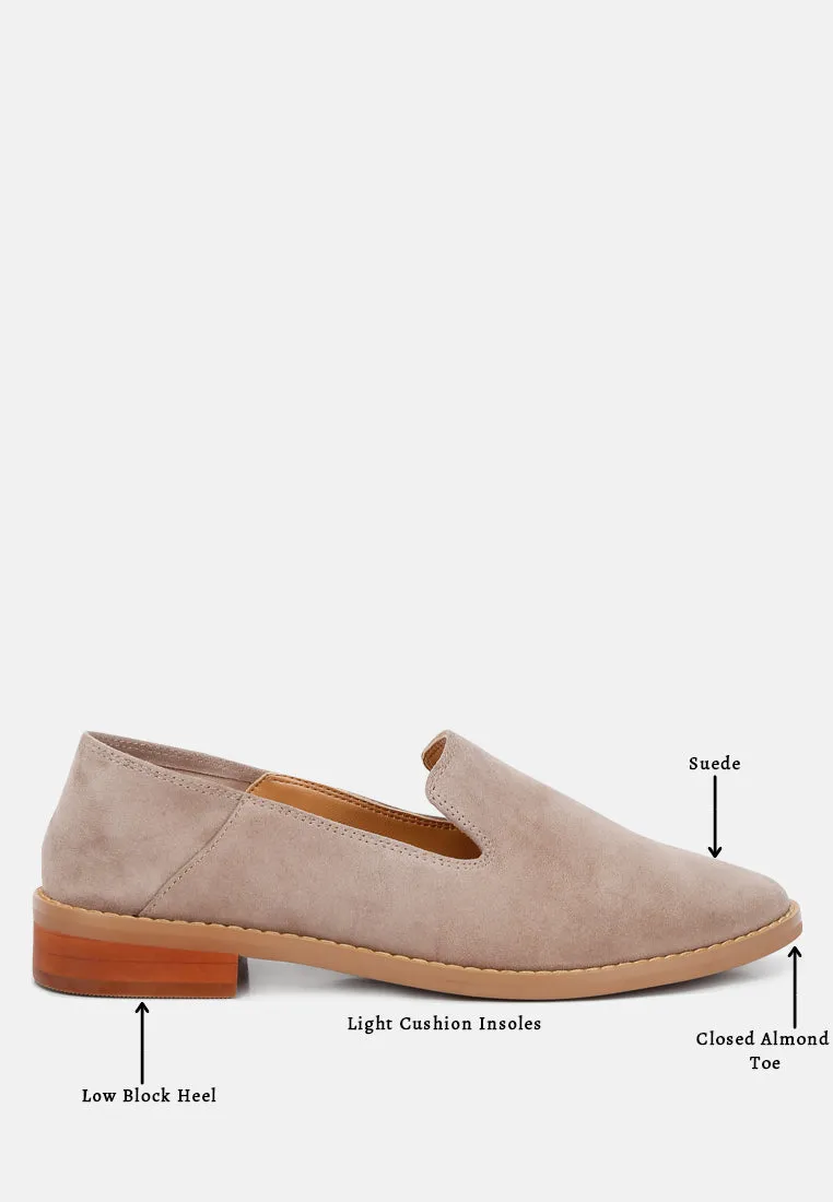 OLIWIA Taupe Classic Suede Loafers