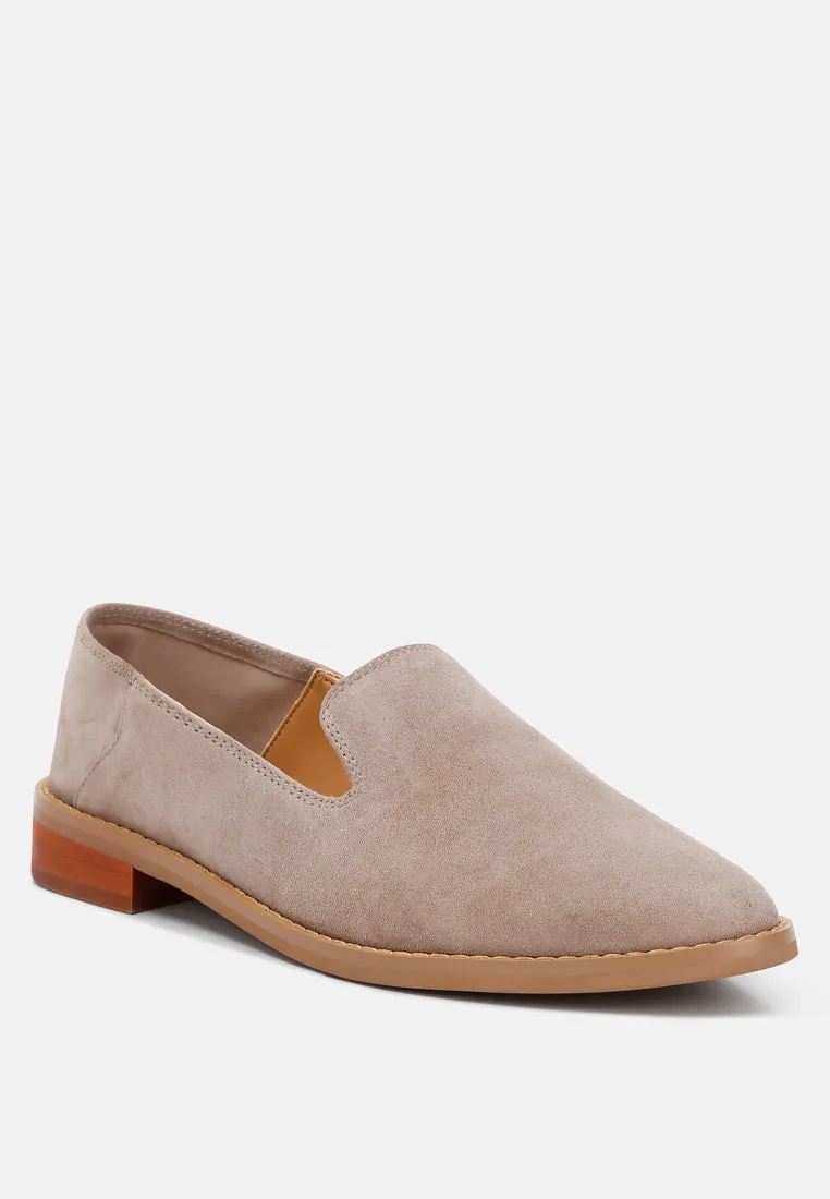 OLIWIA Taupe Classic Suede Loafers