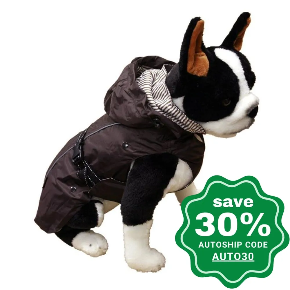 One for Pets - All-Weather Dog Coat with Removable Fleece - Brown - 24"