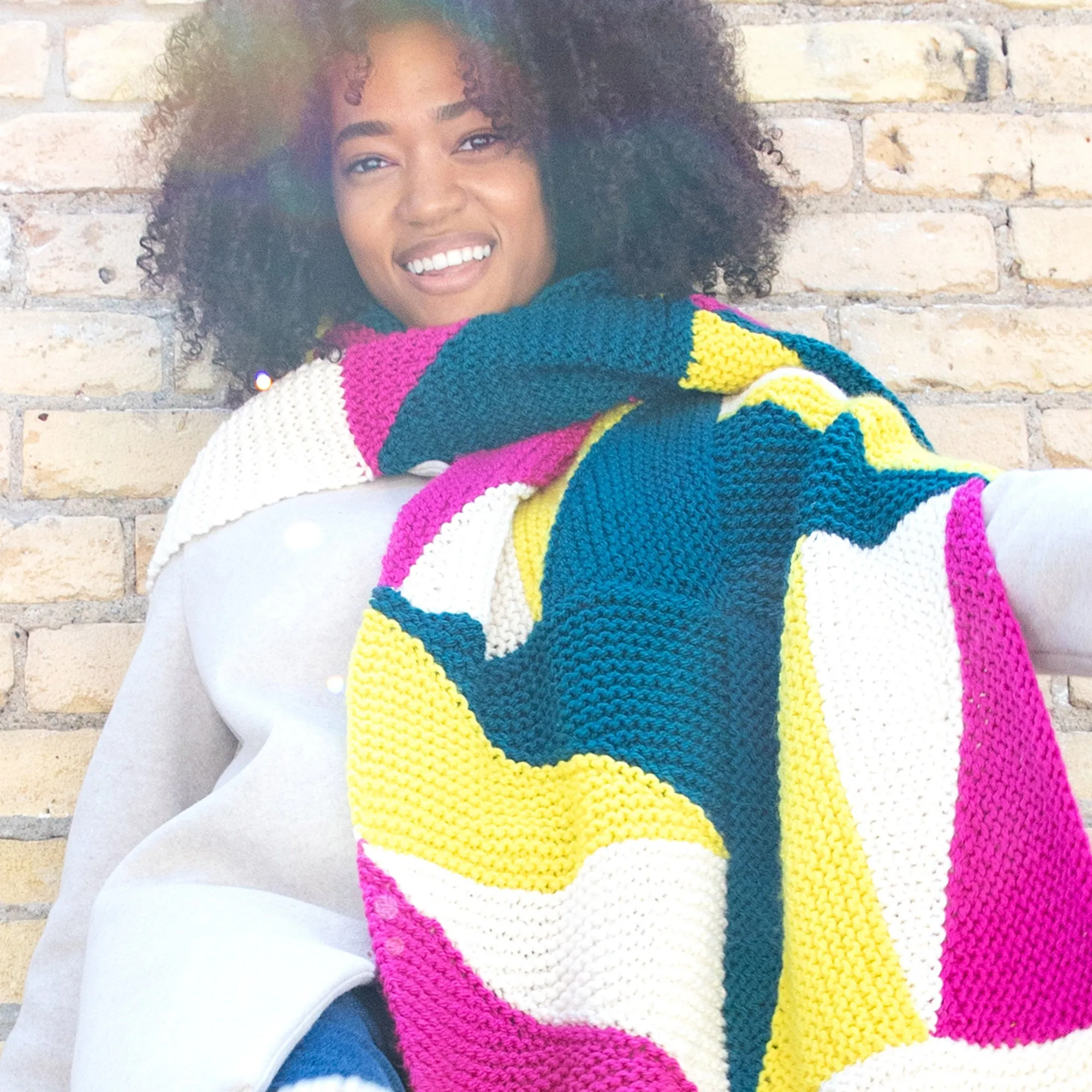 Patons Prism Paradise Knit Blanket Scarf