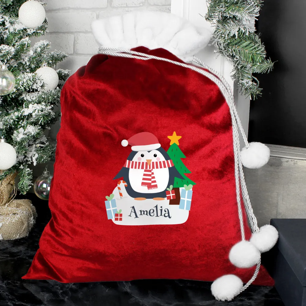 Penguin Santa Sack - Personalised