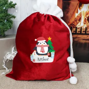 Penguin Santa Sack - Personalised