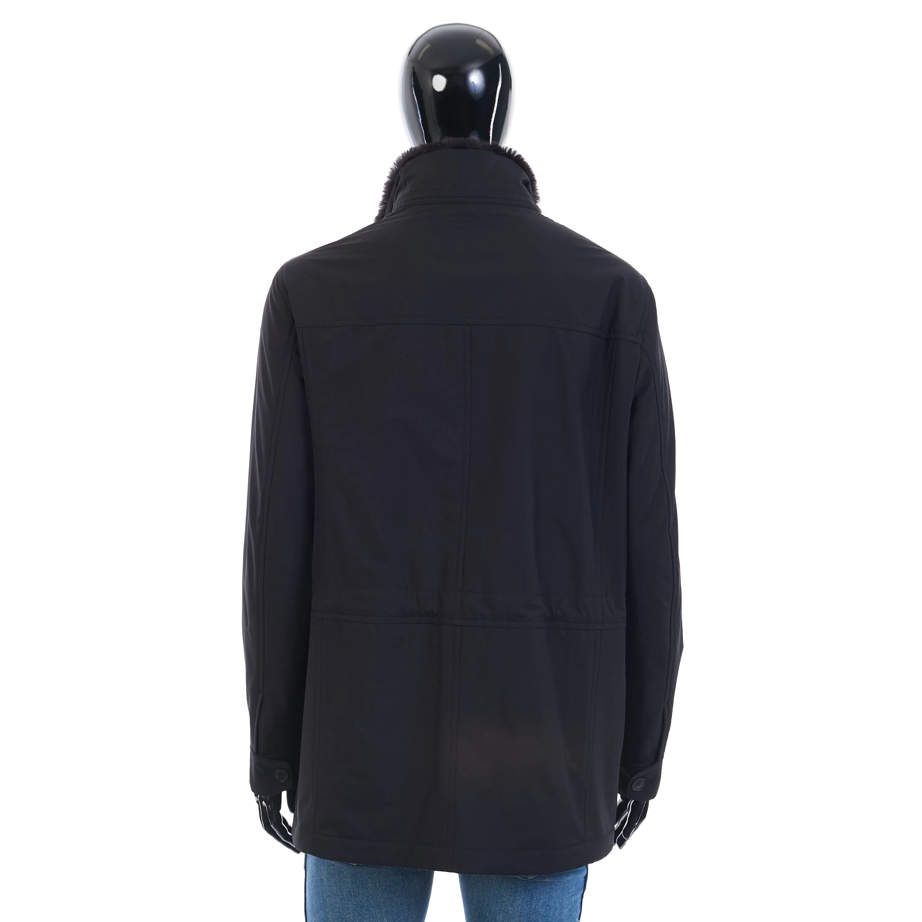 Performa Field Jacket In Black Technical Silk & Cashmere