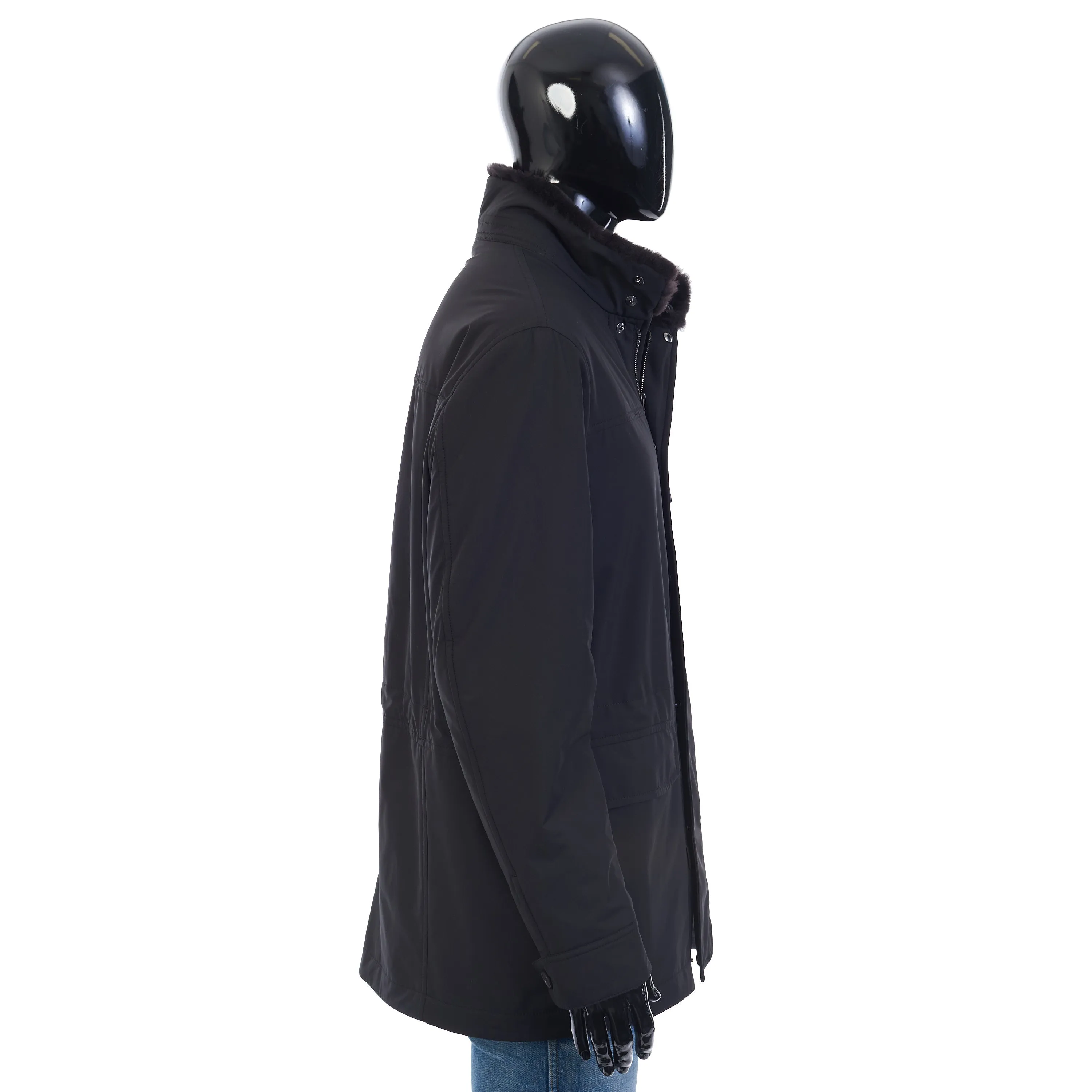 Performa Field Jacket In Black Technical Silk & Cashmere