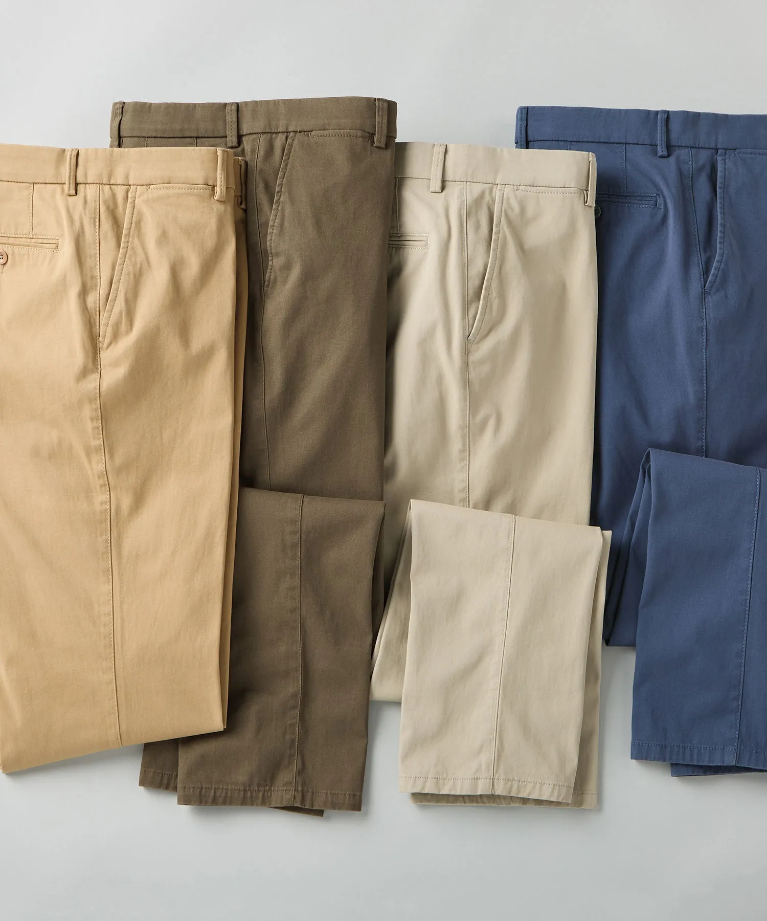 Pima Stretch Twill Flat-Front Trouser