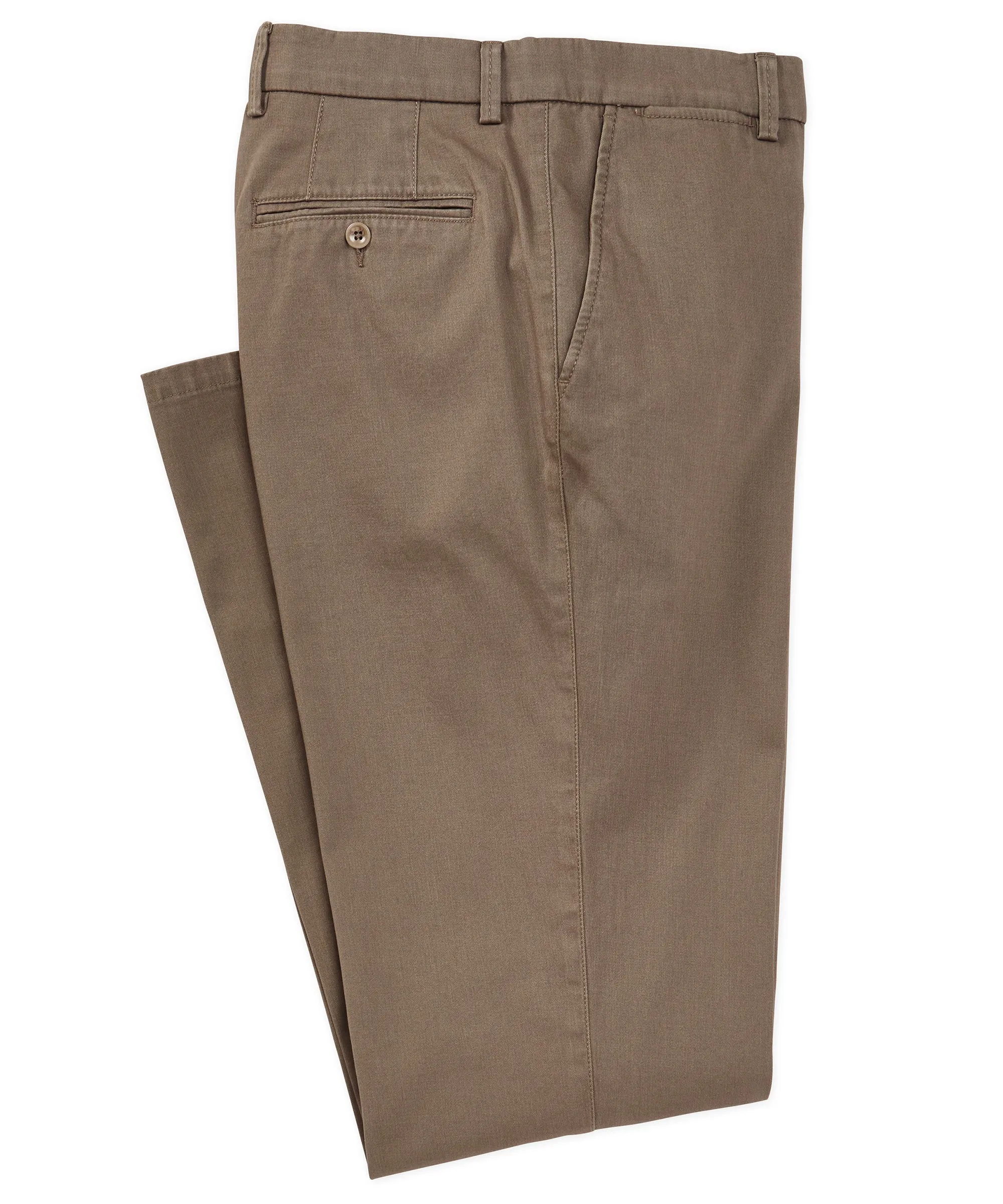 Pima Stretch Twill Flat-Front Trouser