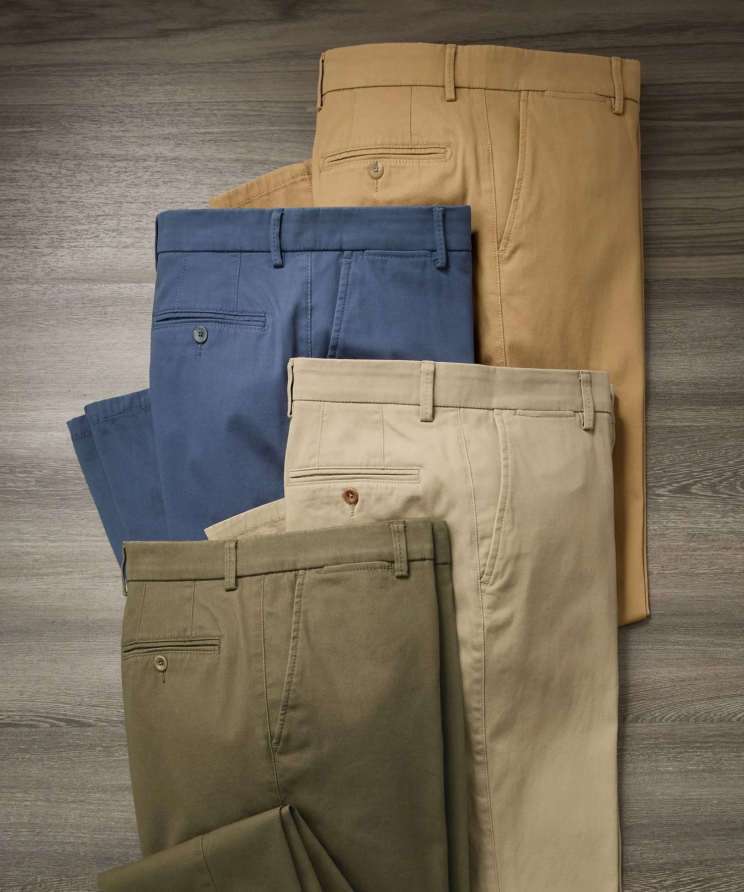 Pima Stretch Twill Flat-Front Trouser