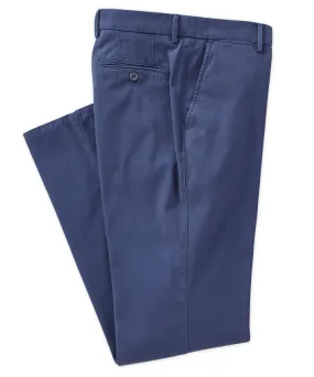 Pima Stretch Twill Flat-Front Trouser