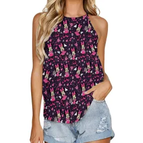 Pink Minnie Women's Round-Neck Vest Tank Top