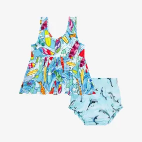 POS Surf Babydoll Tank with Dolphin Print Bloomer