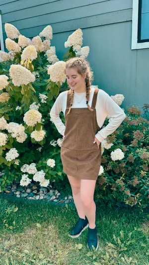 Prep Talk Corduroy Overall Dress