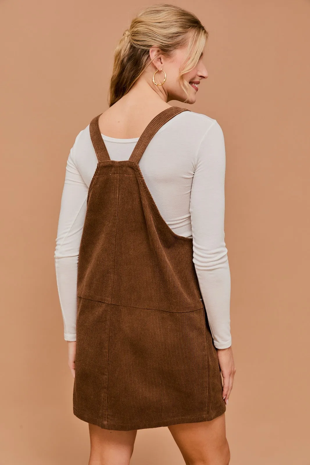 Prep Talk Corduroy Overall Dress