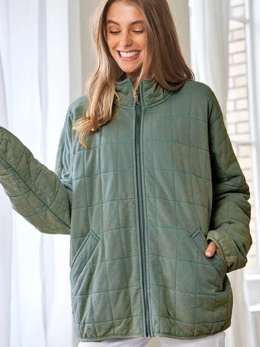 Quilted Luxury Soft and Comfy Zip Shacket