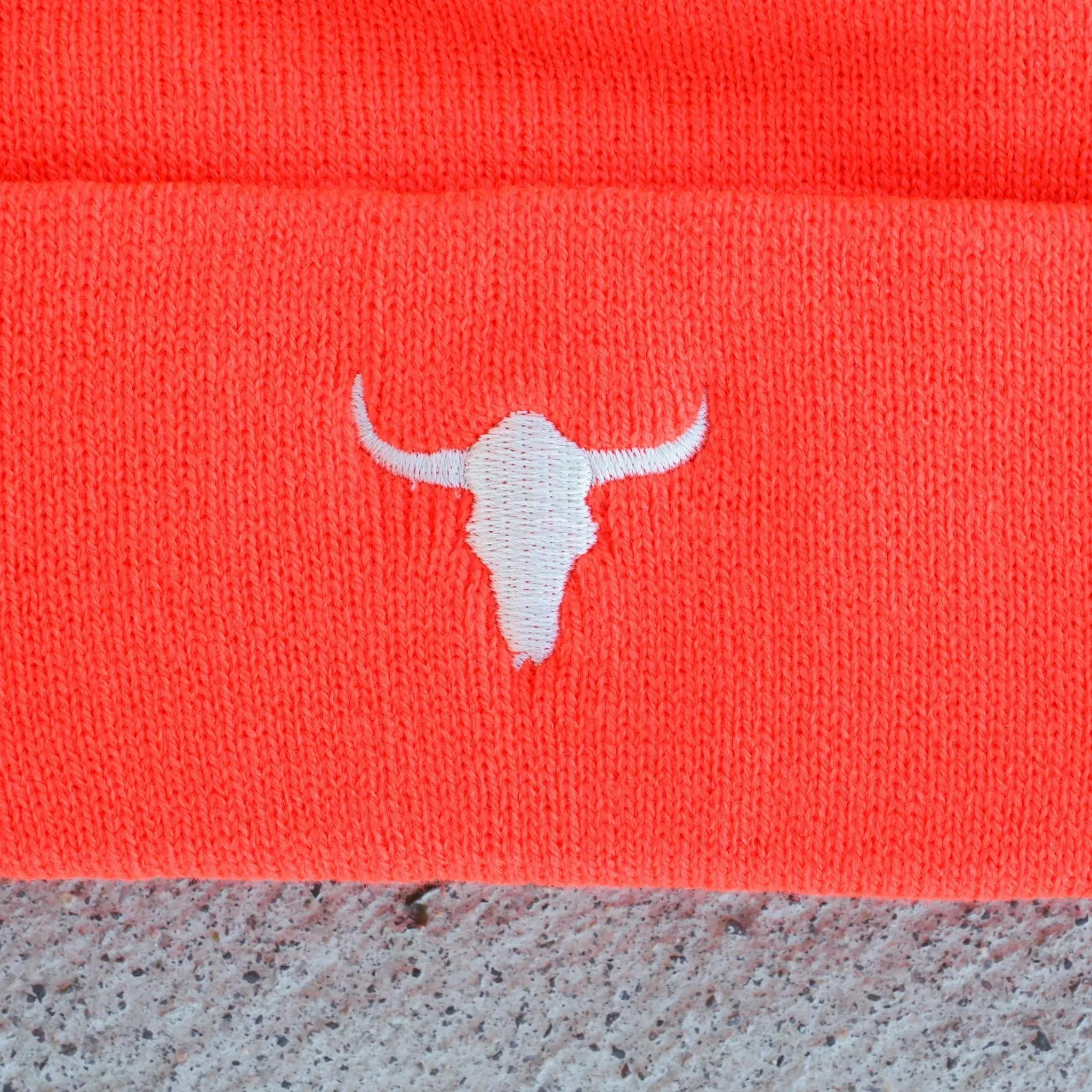 "Bison Skull" Orange Beanie