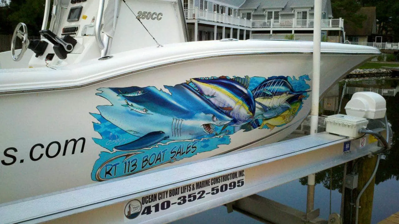 "Predator Fish Tear" Custom Premium Vinyl Boat SlamWrap by Steve Diossy