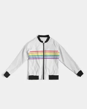 Rainbow Thin Stripes Women's Bomber Jacket