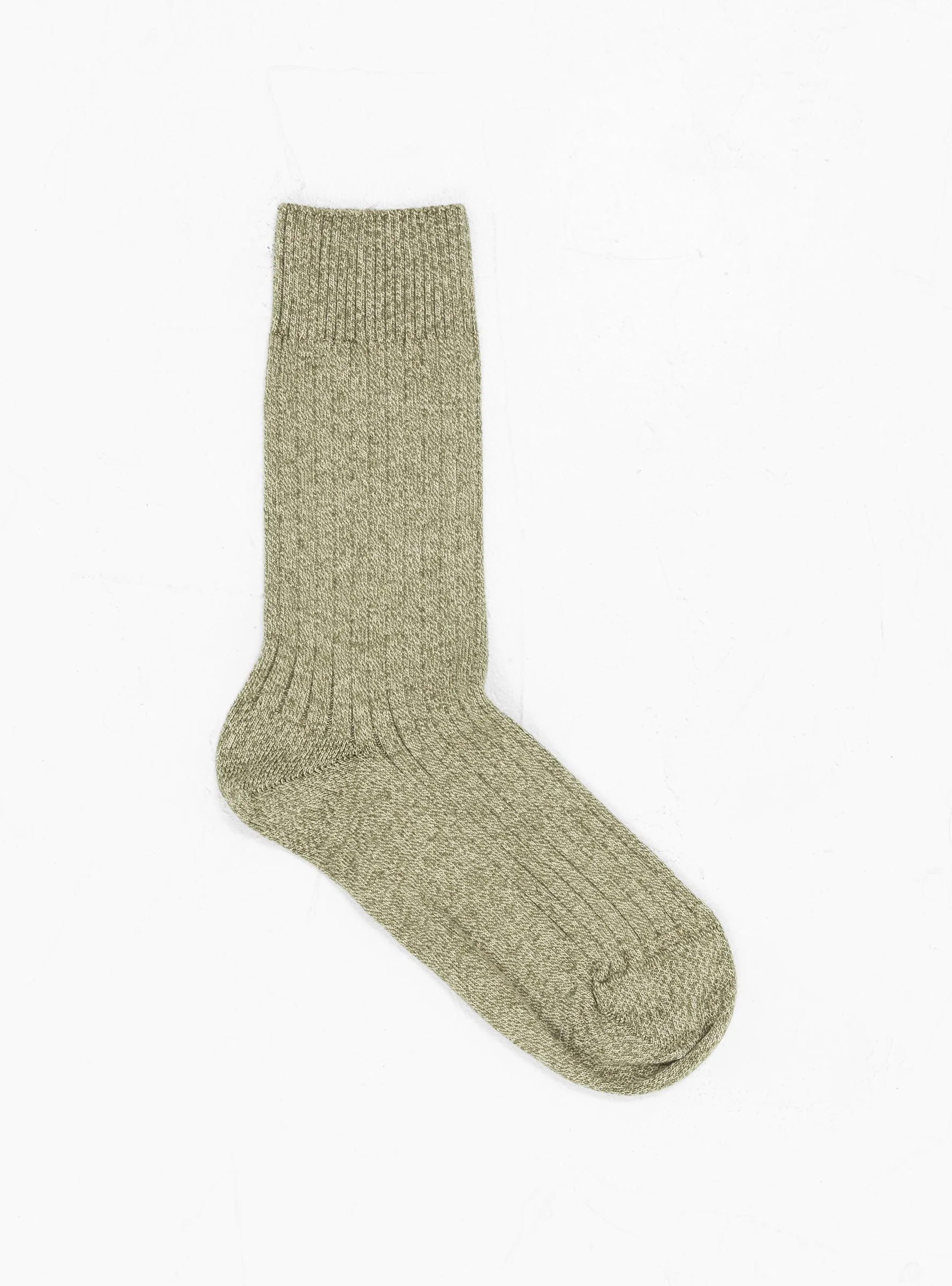 Rib Overankle Socks Tree Green Su Tan