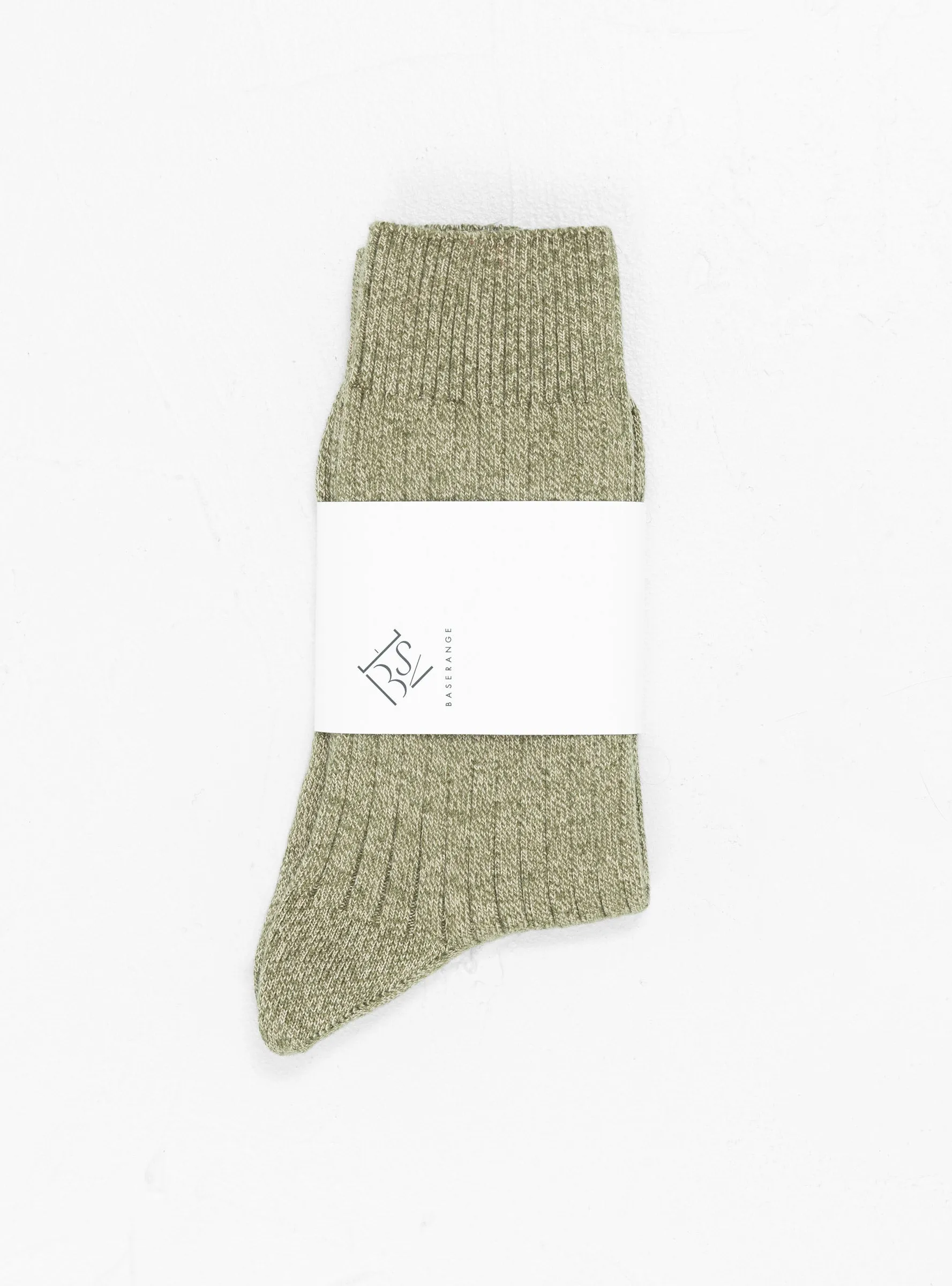 Rib Overankle Socks Tree Green Su Tan