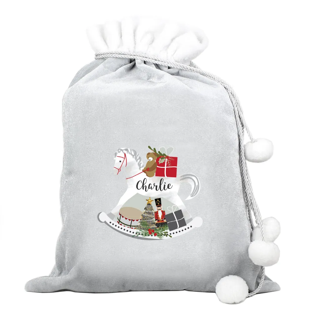 Rocking Horse Santa Sack - Personalised