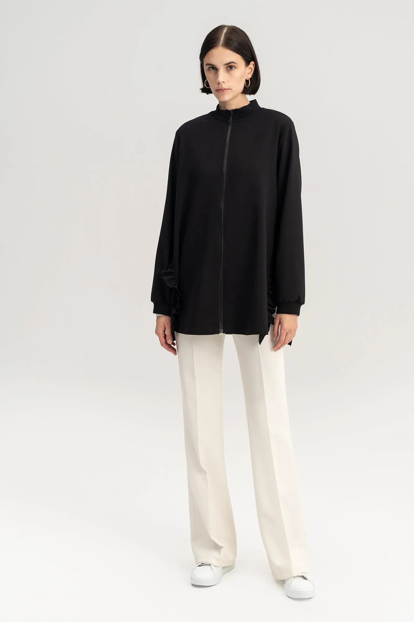 RUFFLED THIN CREPE JACKET