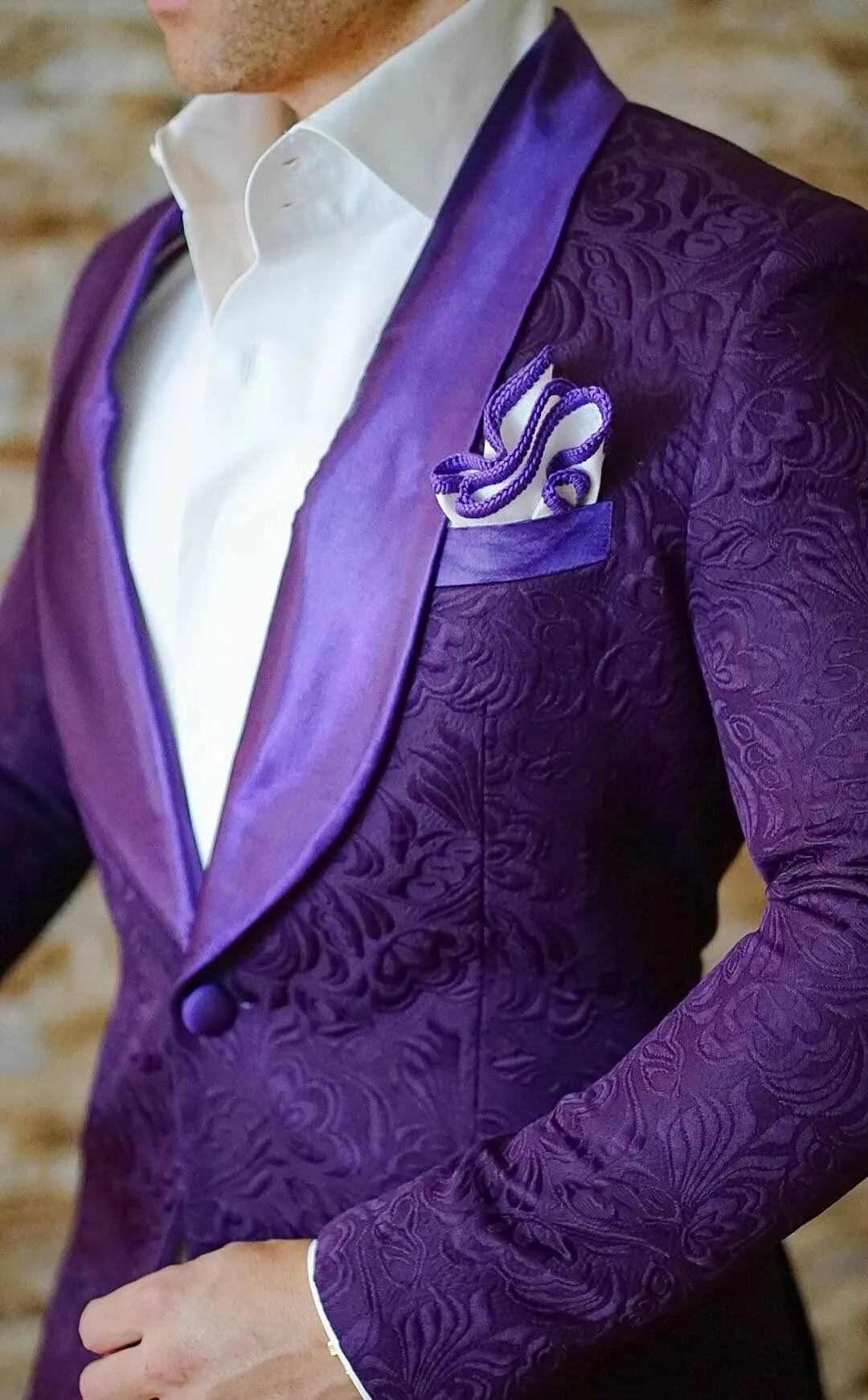 S by Sebastian Midnight Plum Paisley Dinner Jacket