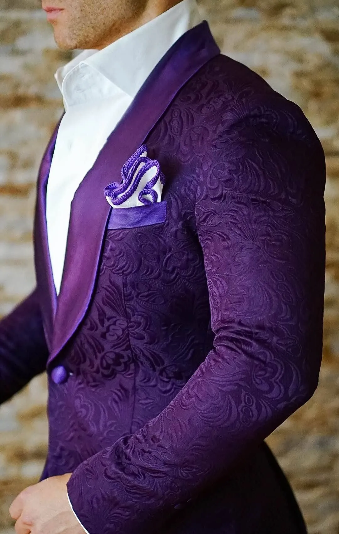 S by Sebastian Midnight Plum Paisley Dinner Jacket