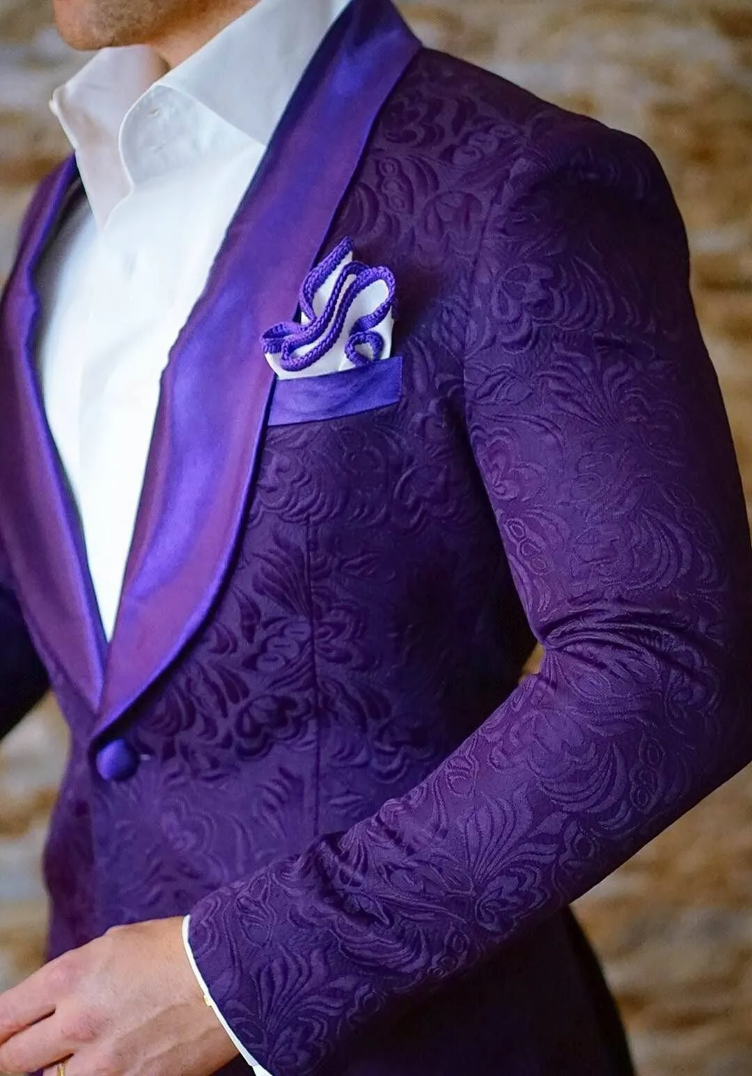 S by Sebastian Midnight Plum Paisley Dinner Jacket