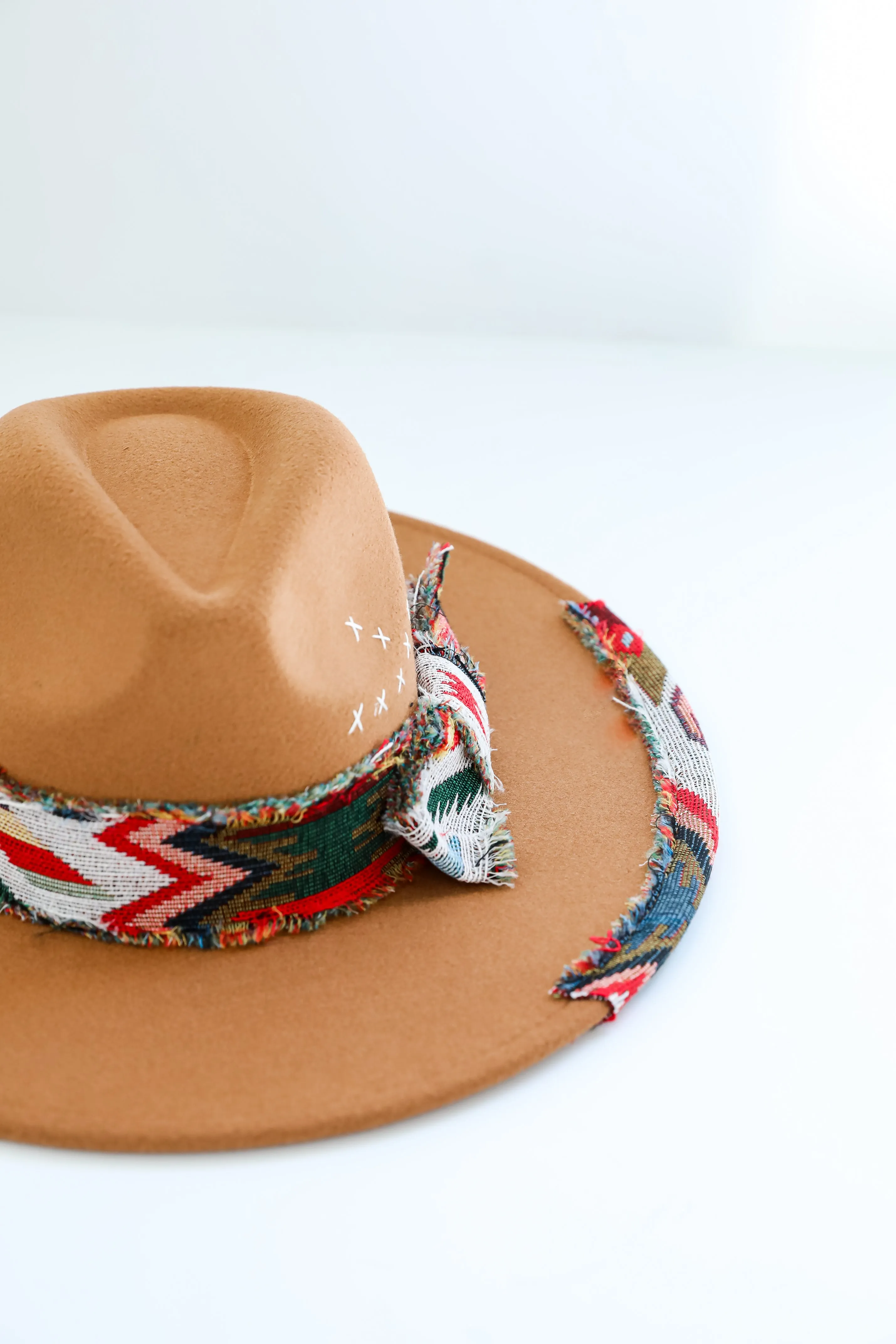 Saddled Up Camel Wide Brim Fedora Hat