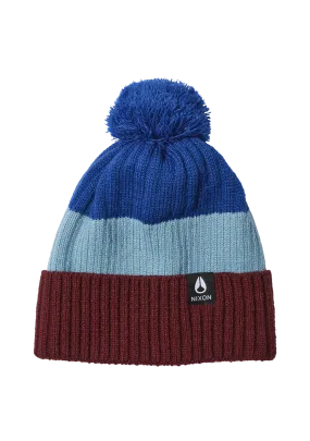 Schrader Pom Beanie - Dark Cherry / Blue