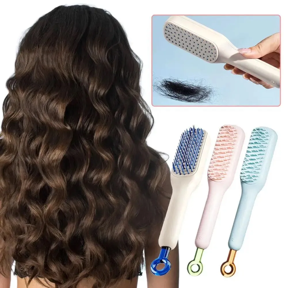 Self Cleaning Hair Brush Massage Anti-static Hair Smoothing and Styling Tool