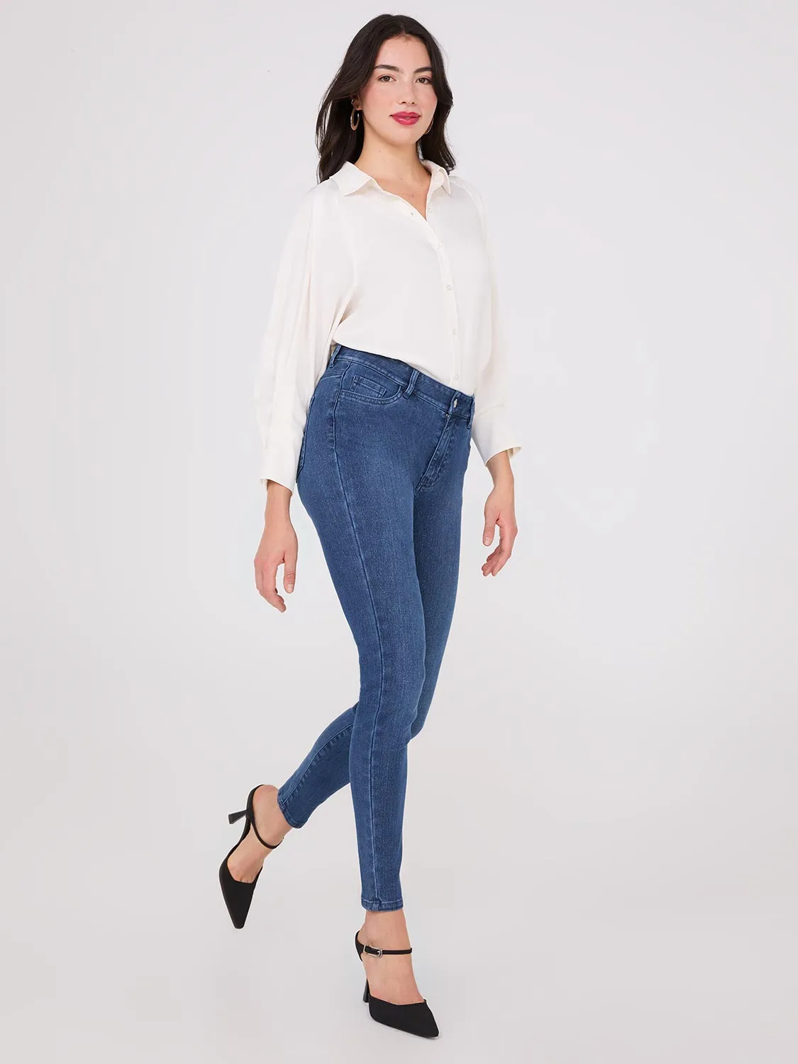 Shimmer Skinny Leg Jeans