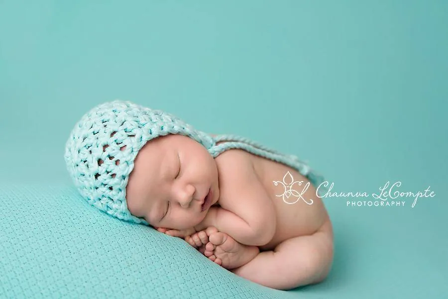 Simply Cotton Baby Bonnet in Light Blue