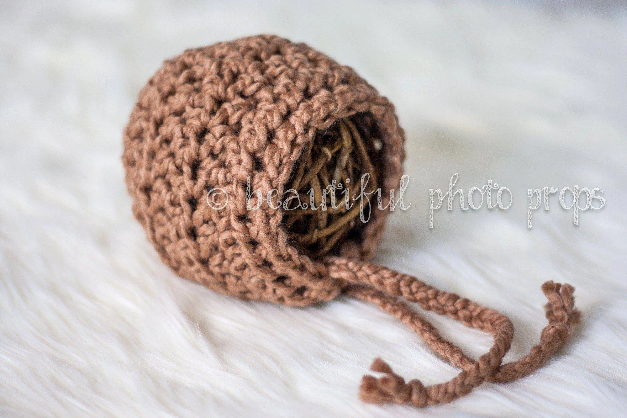 Simply Cotton Baby Bonnet in Pecan