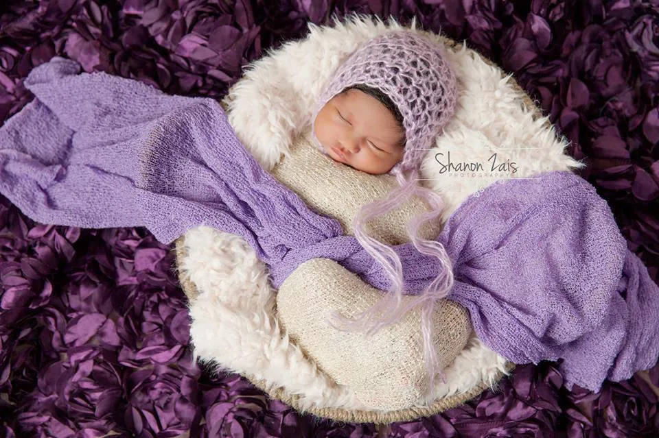 Simply Mohair Baby Bonnet Hat Lavender