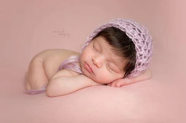 Simply Mohair Baby Bonnet Hat Lavender