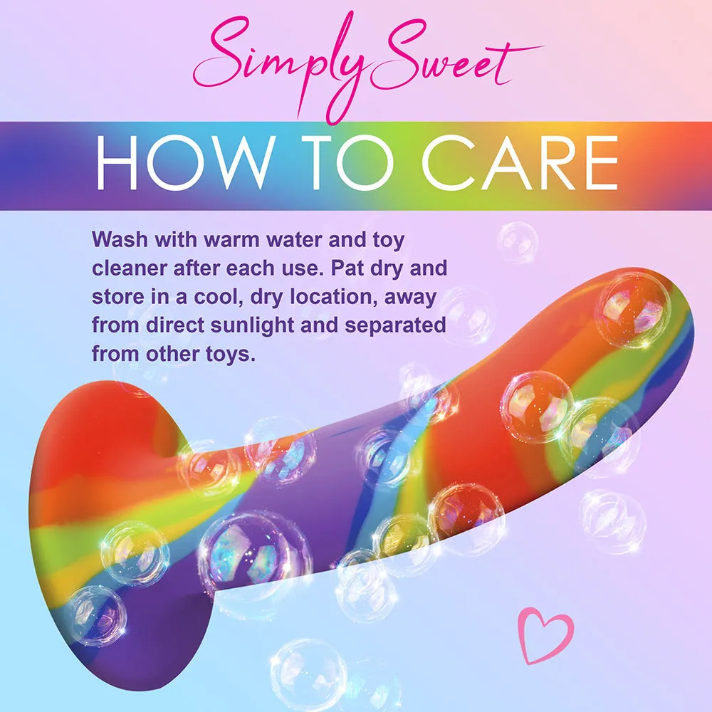 Simply Sweet Rainbow Silicone Dildo