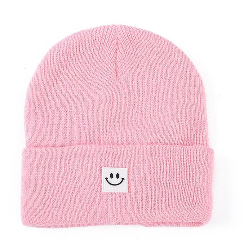 Smiley Face Patch Beanie- 3 Colors!