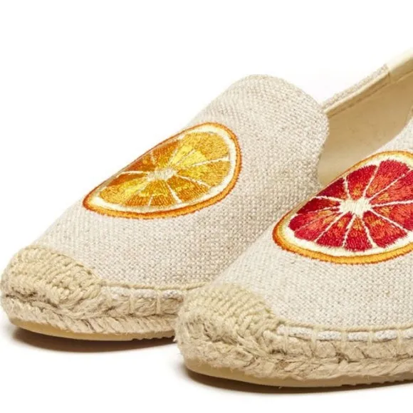 SOLUDOS - EMBROIDERED FABRIC ESPADRILLE FLATS **FREE SHIPPING**