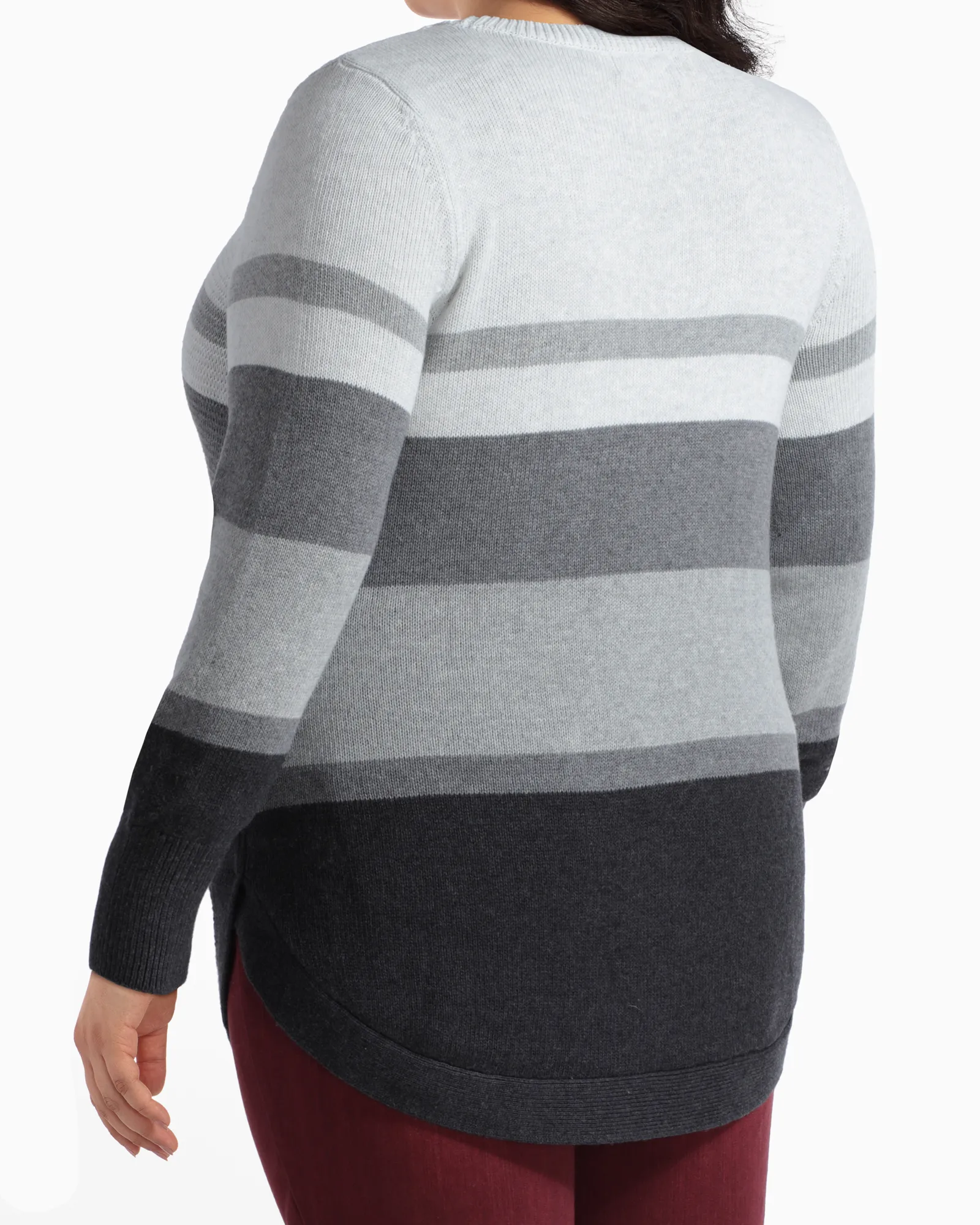 Sophie Cotton Sweater | Charcoal Grey / Light Grey