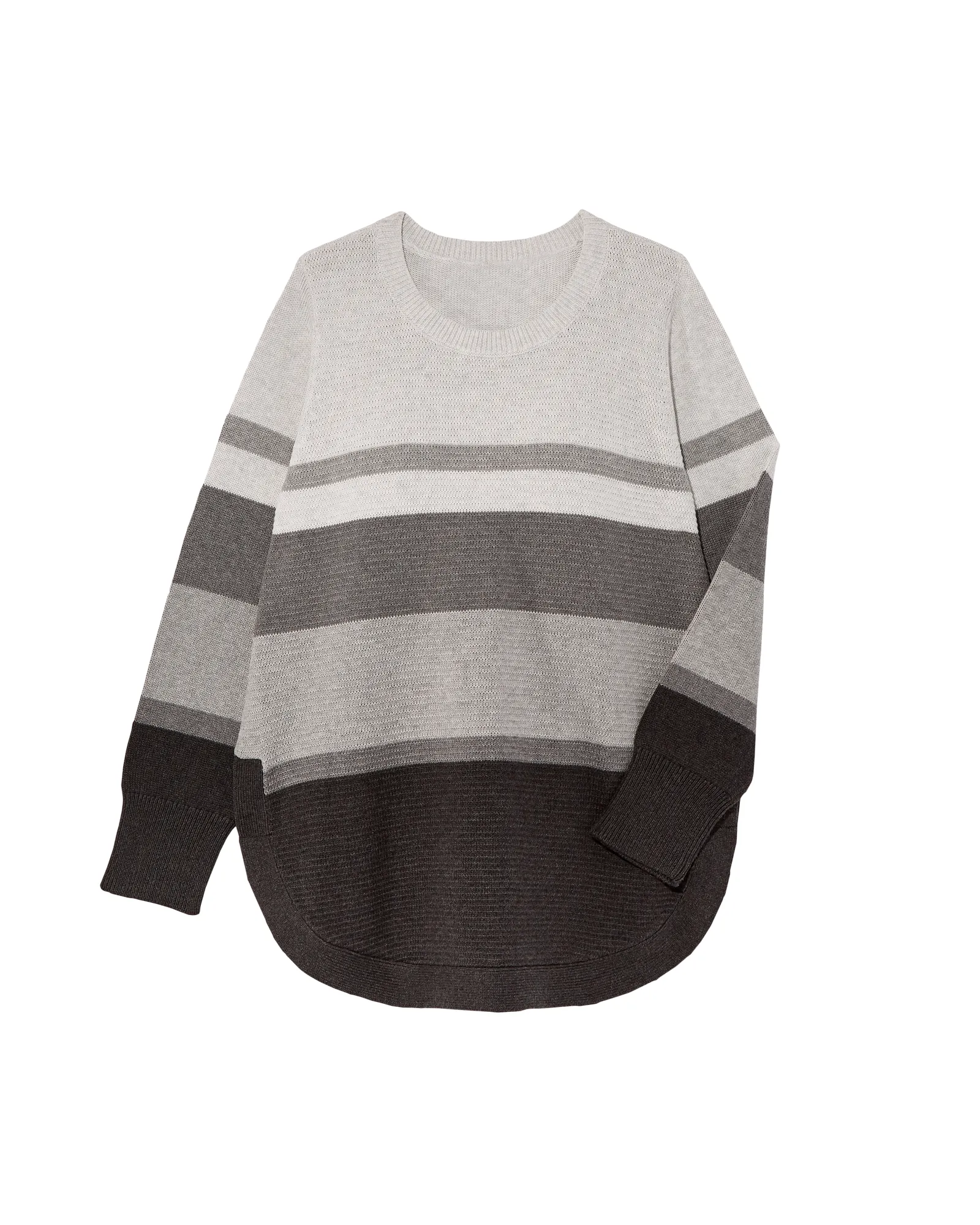 Sophie Cotton Sweater | Charcoal Grey / Light Grey