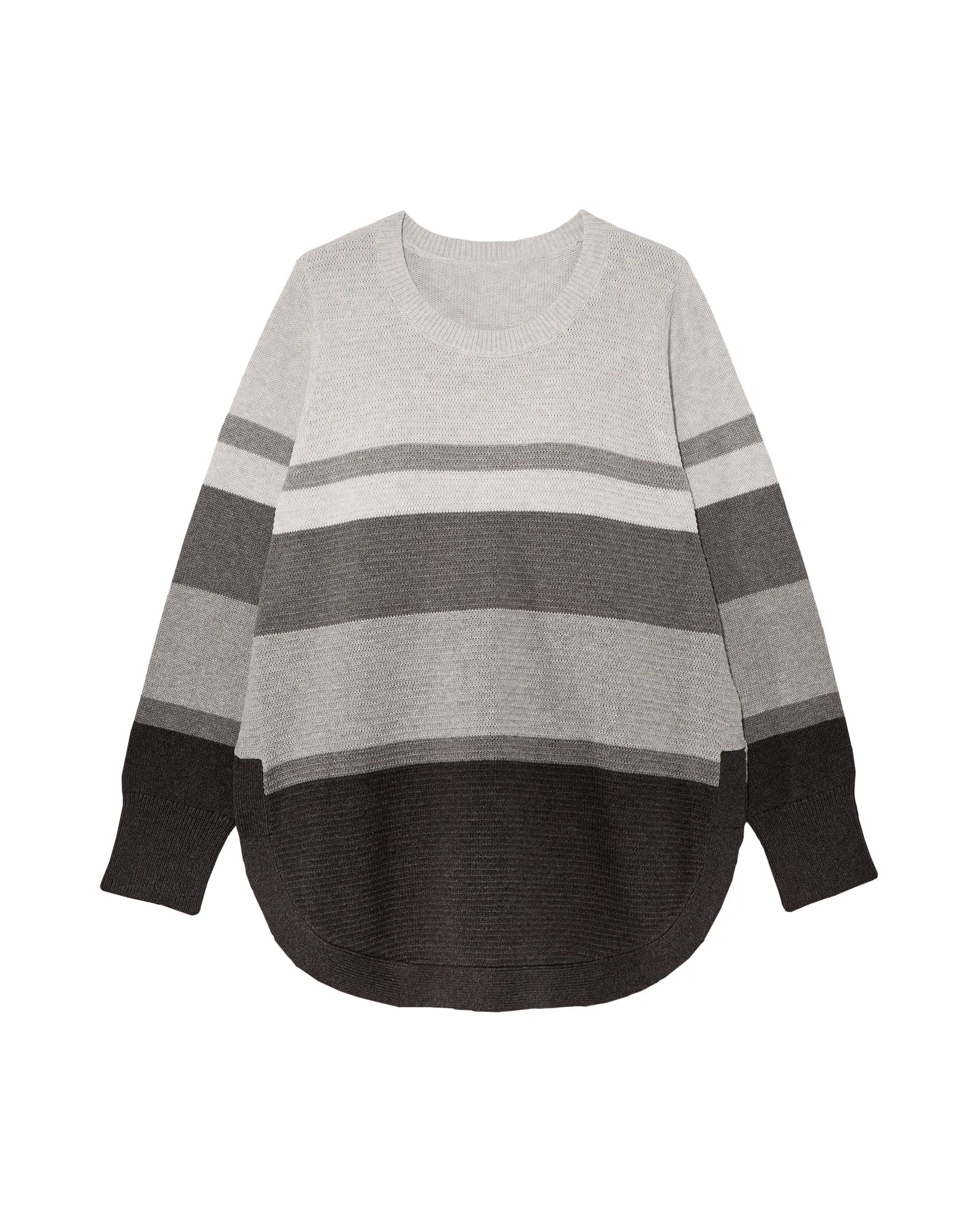 Sophie Cotton Sweater | Charcoal Grey / Light Grey