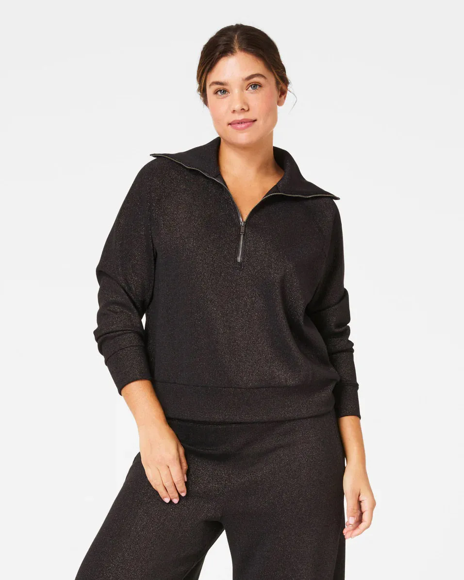 SPANX - AIRESSENTIALS HALF ZIP SHIMMER PULLOVER